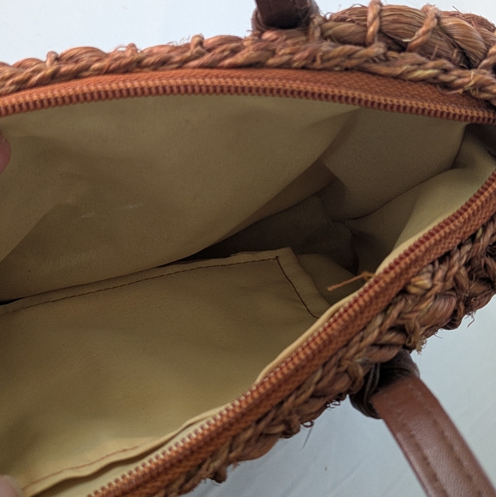 Dark Brown Raffia Purse Handbag Made in the Philippines - Picture 13 of 16